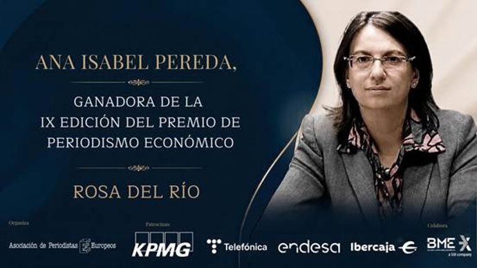 La directora de Expansión, Ana Isabel Pereda, ganadora de la IX edición del Premio de Periodismo Económico Rosa del Río.