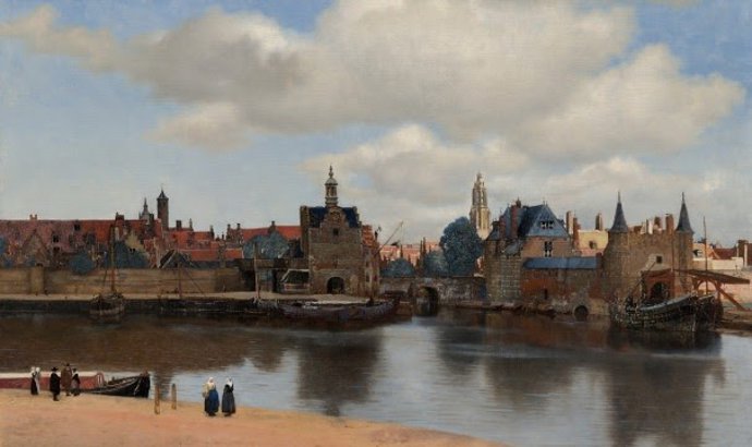 Johannes Vermeer. Vista de Delft, hacia 1660-1661. Mauritshuis, La Haya. (Detalle)