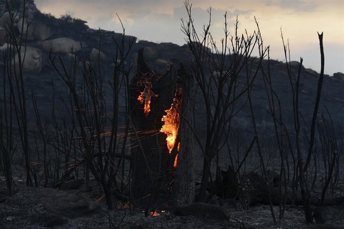 Archivo - Incendio procedente de Portugal, a 17 de julio de 2022, en Oímbra, Ourense, Galicia.