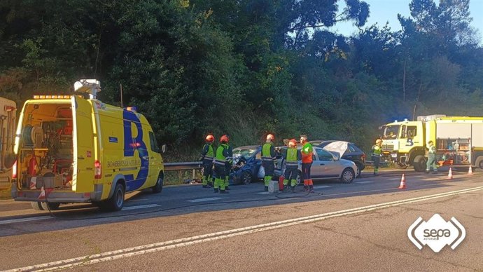 Accidente múltiple en Avilés.