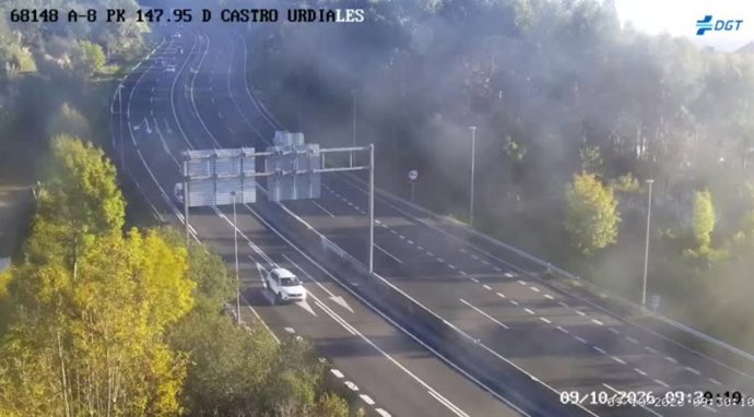 Tráfico en la A-8 en Polanco