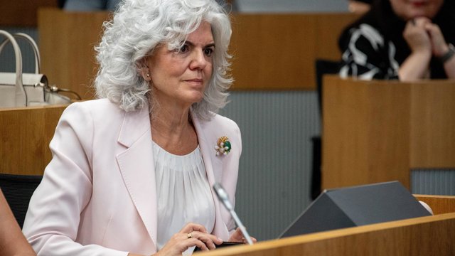 La consejera independiente de Airbus SE Amparo Moraleda, durante la V edición del 'Foro Mujer, IA, Liderazgo y Transformación', en la sede de la CEOE, a 15 de septiembre de 2026, en Madrid (España). Bajo el lema ‘Inteligencia Artificial y Liderazgo para l