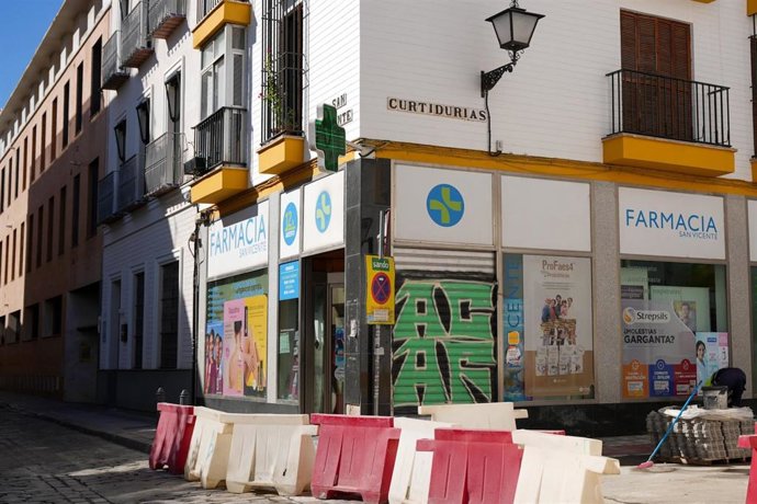 Imagen de las obras de la calle Curtidurías.