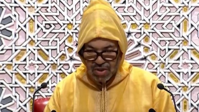 El rey Mohamed VI de Marruecos interviene durante la apertura de la nueva legislatura, a 9 de octubre de 2026, en Rabat (Marruecos).
