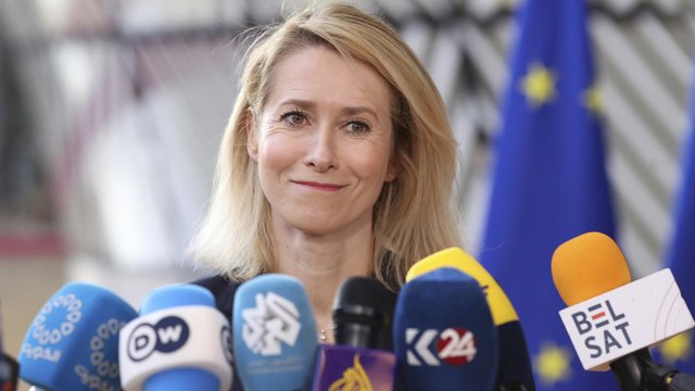 Archivo - La Alta Representante de la Unión Europea para Política Exterior, Kaja Kallas, en declaraciones a los medios antes del Consejo de Asuntos Exteriores (CAE) que reúne a los ministros de Exteriores de los 27 en Bruselas.