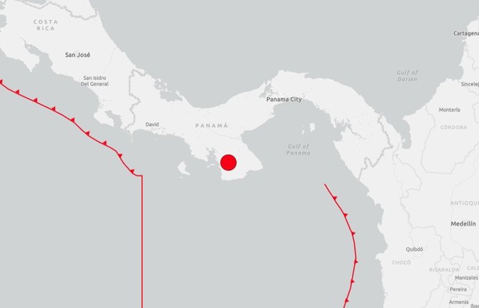 Terremoto magnitud 7,6 en el centro-sur de Panamá.
