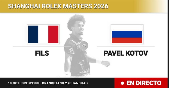 Arthur Fils - Pavel Kotov: resumen y estadísticas del partido de Treintaidosavos de final de Shanghai Rolex Masters