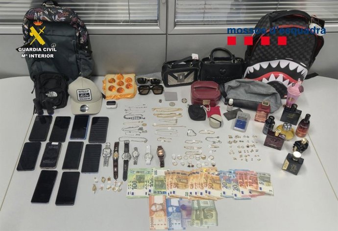 Material incautado a un grupo acusado de asaltar viviendas en la Comunidad de Madrid y Cataluña