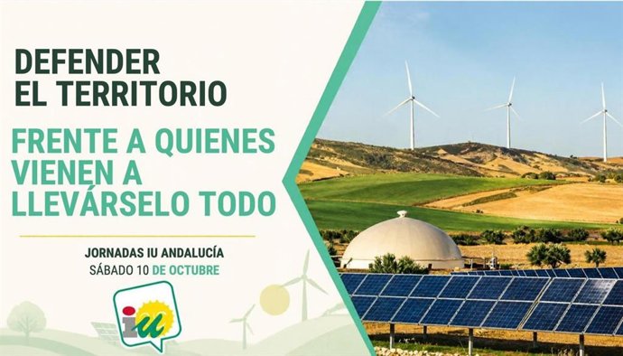 Cartel de encuentro organizado por IU Andalucía frente a la proliferación de plantas de biogás.