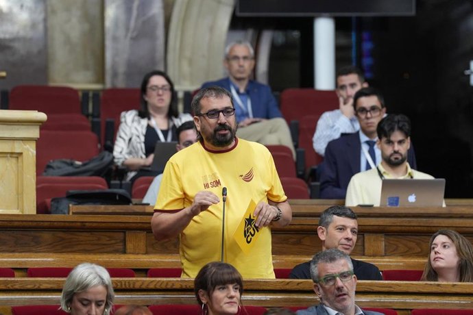 Archivo - Dani Cornellà y otros diputados de la CUP en el Parlament durante un pleno