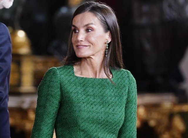 La reina Letizia recepción en el Palacio Real por el Día de la Fiesta Nacional del pasado 2025