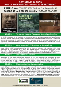 Cartel del XXV Ciclo de Cine para la Tolerancia y contra el Terrorismo.
