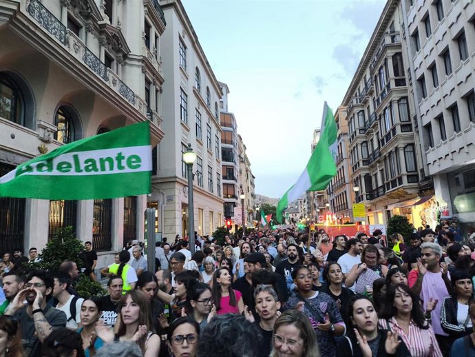 Manifestación por la vivienda en Granada.