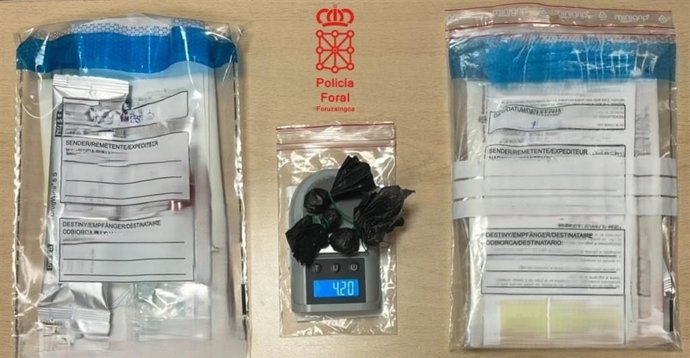 Droga incautada en los controles de la Policía Foral.