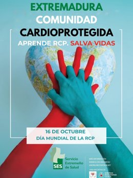 Cartel de la iniciativa 'Extremadura comunidad cardioprotegida'