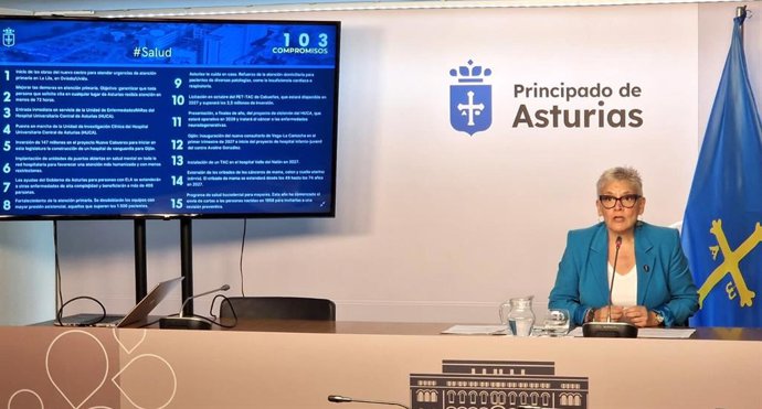 La consejera de Salud, Concepción Saavedra,en rueda de prensa.