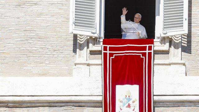 El Papa León XIV en el Ángelus de este domingo.