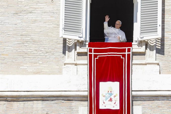 El Papa León XIV en el Ángelus de este domingo.