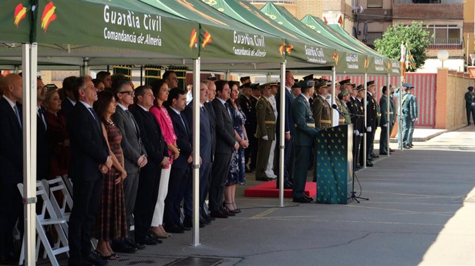 El diputado provincial de Presidencia y Promoción de la Provincia de Almería, Carlos Sánchez, en el acto con motivo del Día del Pilar en Almería.