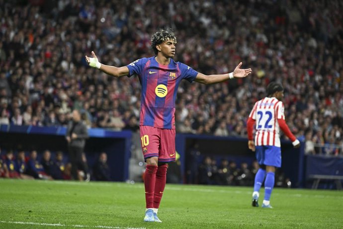 Archivo - Arquivo - 14 de abril de 2026, Madri, Espanha: Lamine Yamal, do Barcelona, é visto durante a partida das quartas de final da Liga dos Campeões da UEFA entre o Atlético de Madri e o FC Barcelona, no Estádio Metropolitano. Resultado final: Atlétic
