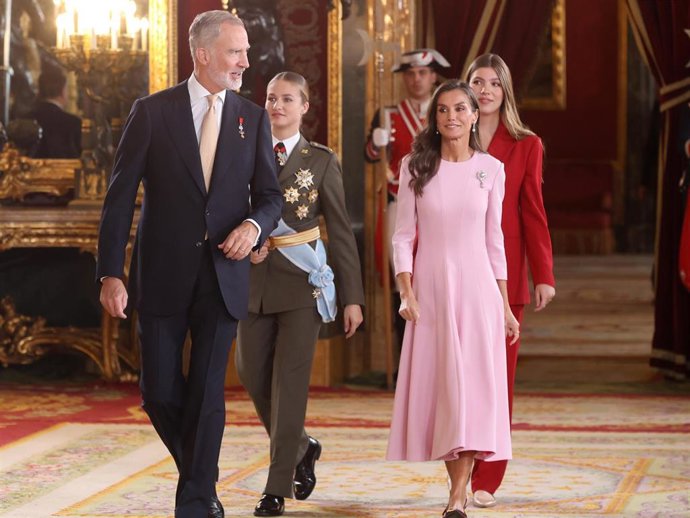 Los Reyes Felipe y Letizia, la Princesa Leonor y la Infanta Sofía presiden la recepción del Día de la Hispanidad