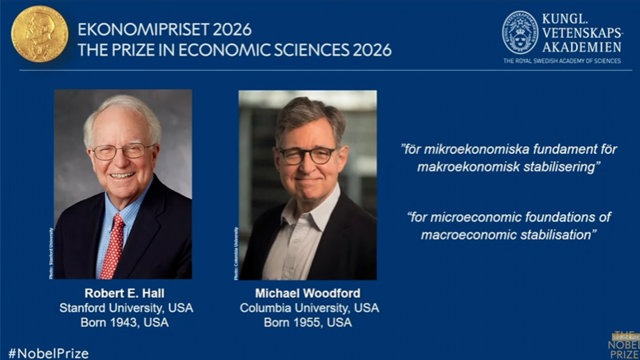 Robert E. Hali y Michael Woodford se alzan con el Nobel de Economía