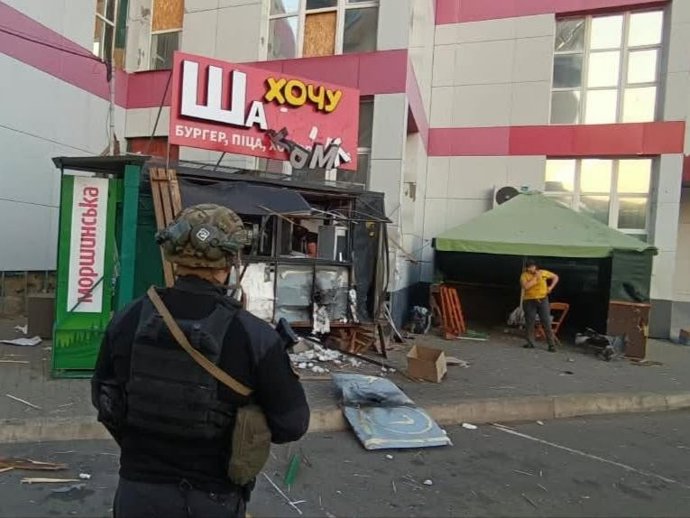 Ataque russo em Donetsk (Ucrânia)