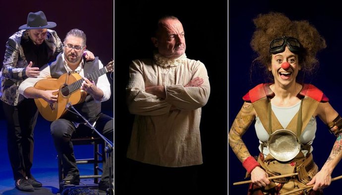 El espectáculo 'Binomio'. La obra 'El trujamán' y el espectáculo 'Ahora!', esta semana en el Teatro Barakaldo.