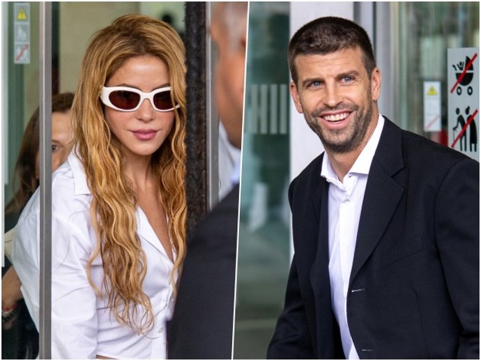 Shakira y Piqué a la salida de los juzgados de Barcelona