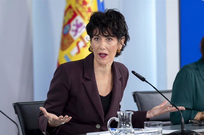 La ministra de Inclusión, Seguridad Social y Migraciones y portavoz del Gobierno, Elma Saiz, durante una rueda de prensa tras el Consejo de Ministros