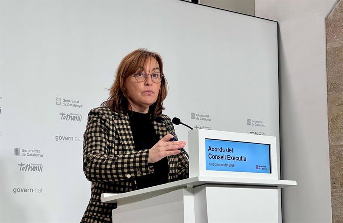 La consellera de Territorio, Vivienda y Transición Ecológica y portavoz de la Generalitat, Sílvia Paneque, en una rueda de prensa este martes