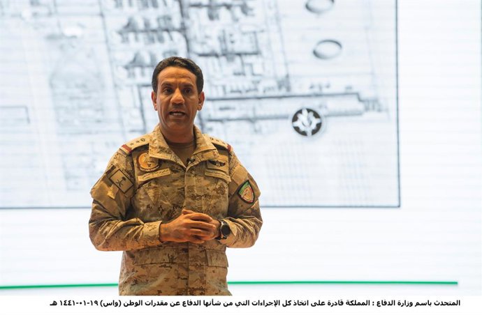Archivo - Arquivo - O porta-voz da coalizão militar liderada pela Arábia Saudita no Iêmen, Turki al Malki