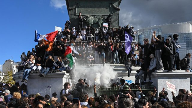 Imagen de archivo de protestas de estudiantes en París, a 8 de octubre de 2026