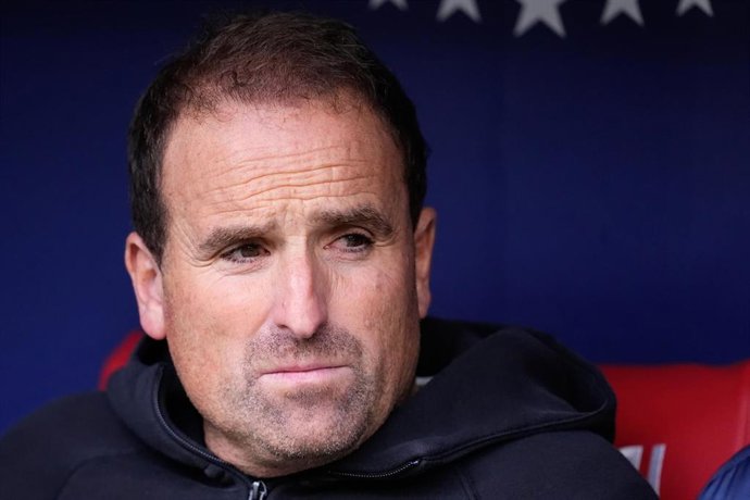 Archivo - El técnico Jagoba Arrasate en El Sadar en su etapa en el RCD Mallorca.