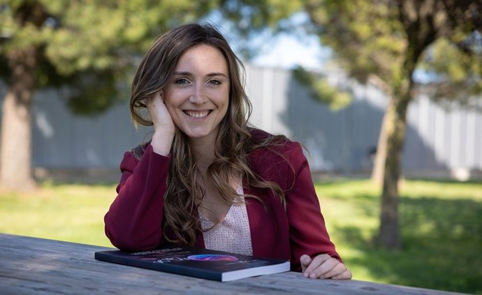 Natalia Domínguez, en el Campus de la UPNA en Tudela.