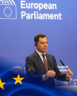 El presidente de la Junta de Andalucía, Juanma Moreno, este martes en Bruselas