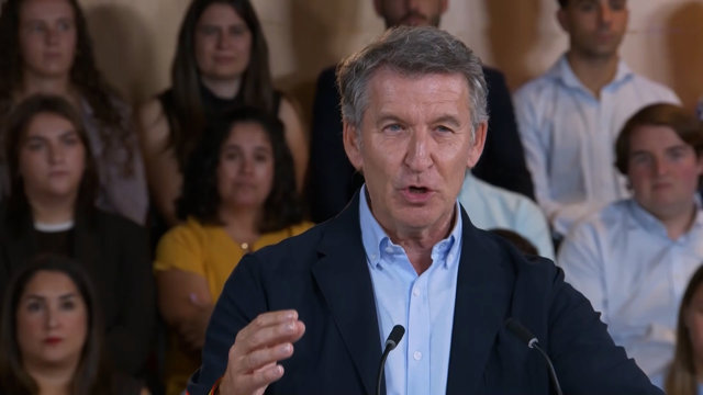 Feijóo (PP) afirma en Huesca que "España no tiene que aguantar a Sánchez siempre