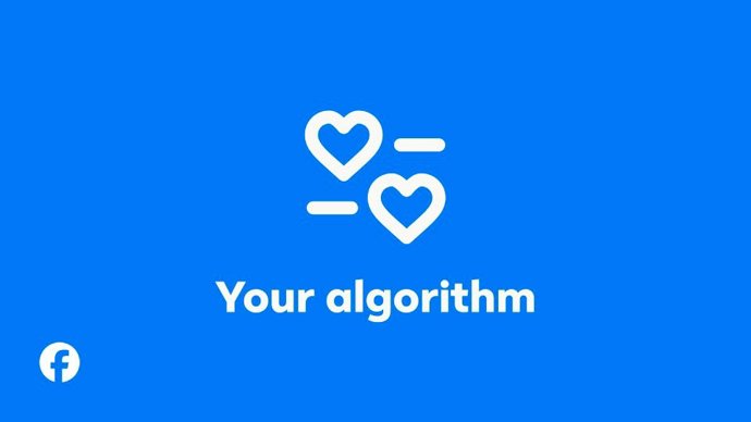 Imagem do logotipo do recurso “Your algorithm” do Facebook.