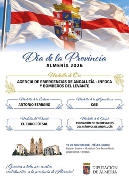 Cartel de las Medallas del Día de la Provincia de Almería 2026.