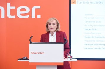 Archivo - La consejera delegada de Bankinter, Gloria Ortiz, durante una rueda de prensa, en la sede de Bankinter, a 22 de enero de 2026, en Madrid (España). Bankinter obtuvo un beneficio neto atribuido de 1.090 millones de euros en el conjunto de 2025, lo