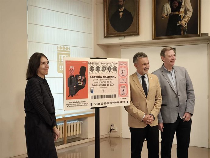 Presentación décimo Lotería Nacional  dedicado al nacimienot de Rafael Azcona