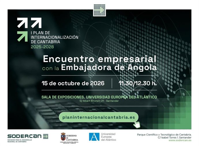 Cartel el Encuentro con la embajadora de Angola