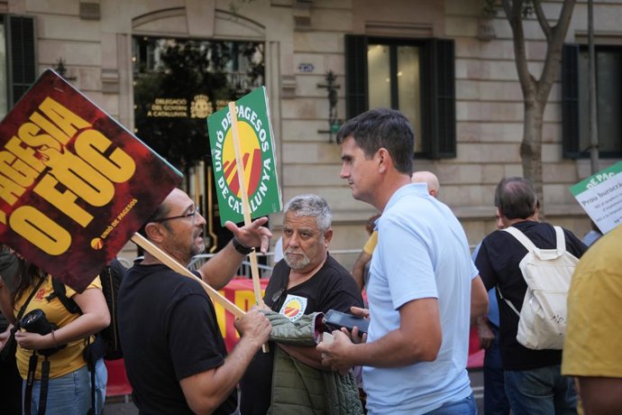 Protesta d'agricultors a Barcelona
