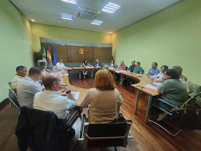 Reunión de la vicepresidenta Primera de la Diputación de Cáceres, Esther Gutiérrez con empresarios del sector tecnológico para informar de un nuevo plan de formación
