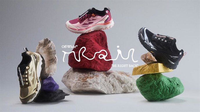 Off-White presenta la zapatilla 'Be Right Back Trail' con suela Vibram.