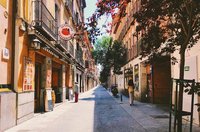 Calle del centro de la ciudad de Madrid.