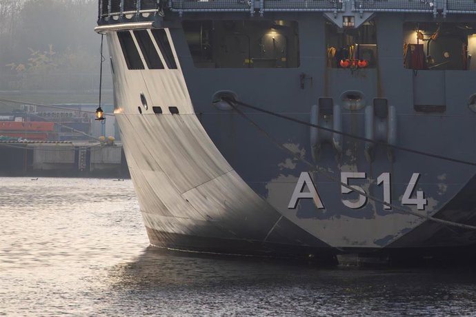 Archivo - Una fragata danesa llega al puerto polaco de Gdansk, a 8 de noviembre de 2025 