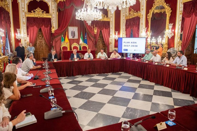Almudena Martínez presentando el Plan Aida.
