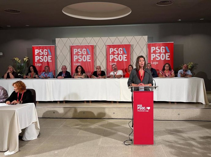 La secretaria de Organización del PSdeG, Lara Méndez, interviene en el comité provincial del PSOE de Lugo