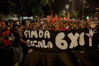 Archivo - Movilización contra la jornada laboral de 6x1 en Sao Paulo, Brasil.